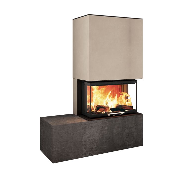Neocube P23 - Keramik Oberteil und Unterteil Iron Corten Bank links