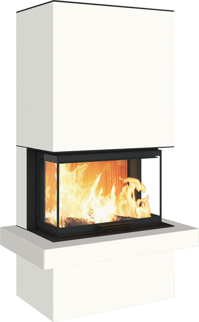 Neocube P24 FLR -Keramik Oberteil und Unterteil Bera Ice FF, Feuertisch Beren Black soft