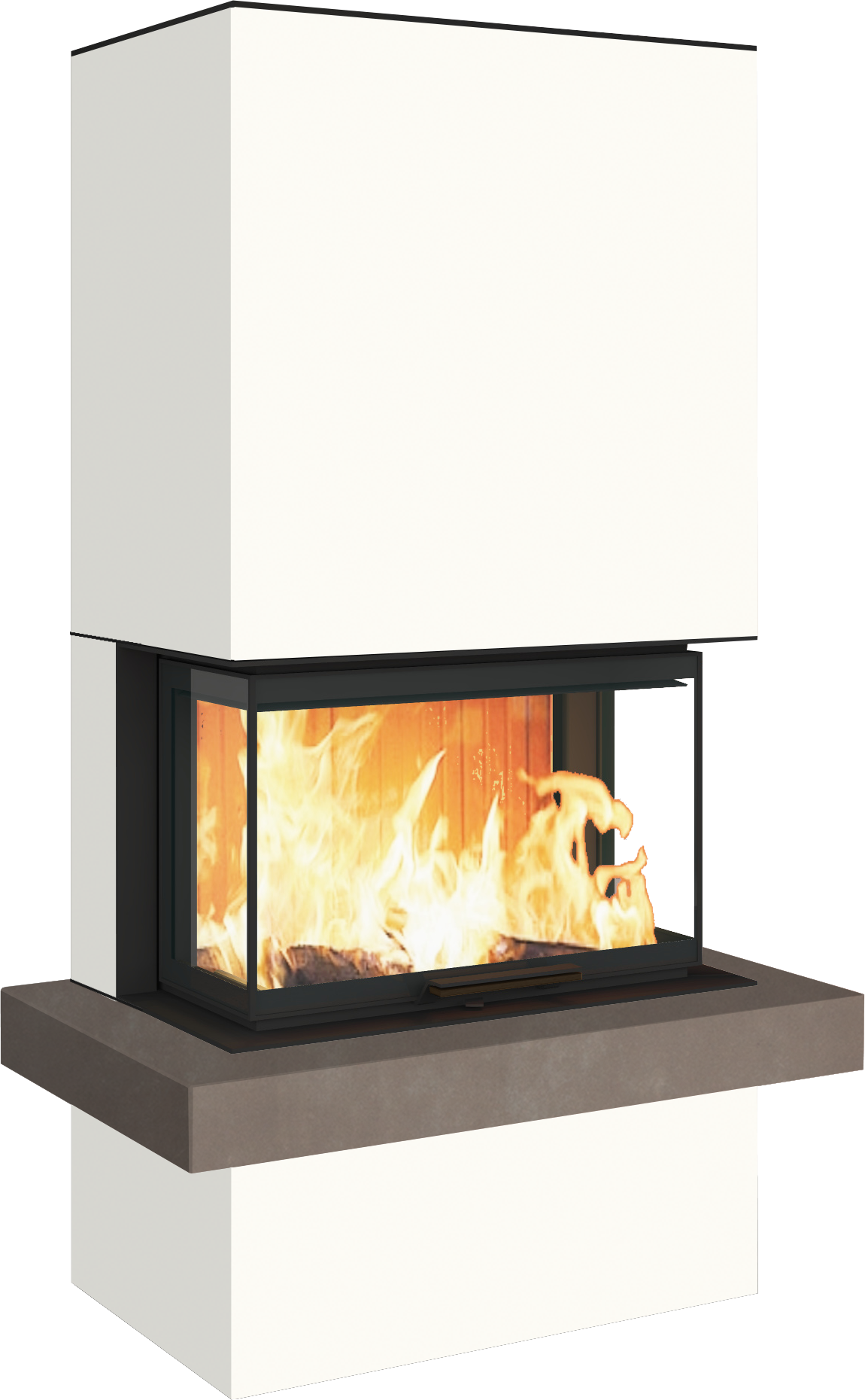 Neocube P24 FLR -Keramik Oberteil und Unterteil Bera Ice FF, Feuertisch Beren Black soft