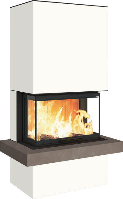 Neocube P24 FLR -Keramik Oberteil und Unterteil Bera Ice FF, Feuertisch Beren Black soft