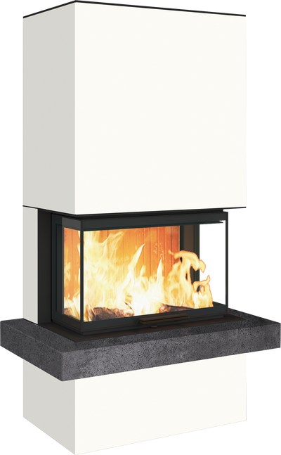 Neocube P24 FLR -Keramik Oberteil und Unterteil Bera Ice FF, Feuertisch Beren Black soft