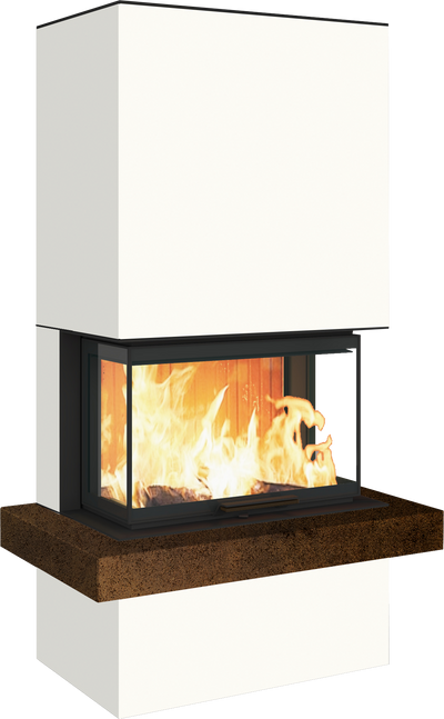 Neocube P24 FLR -Keramik Oberteil und Unterteil Bera Ice FF, Feuertisch Beren Black soft
