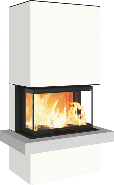 Neocube P24 FLR -Keramik Oberteil und Unterteil Bera Ice FF, Feuertisch Beren Black soft