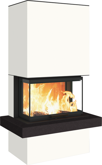 Neocube P24 FLR -Keramik Oberteil und Unterteil Bera Ice FF, Feuertisch Beren Black soft