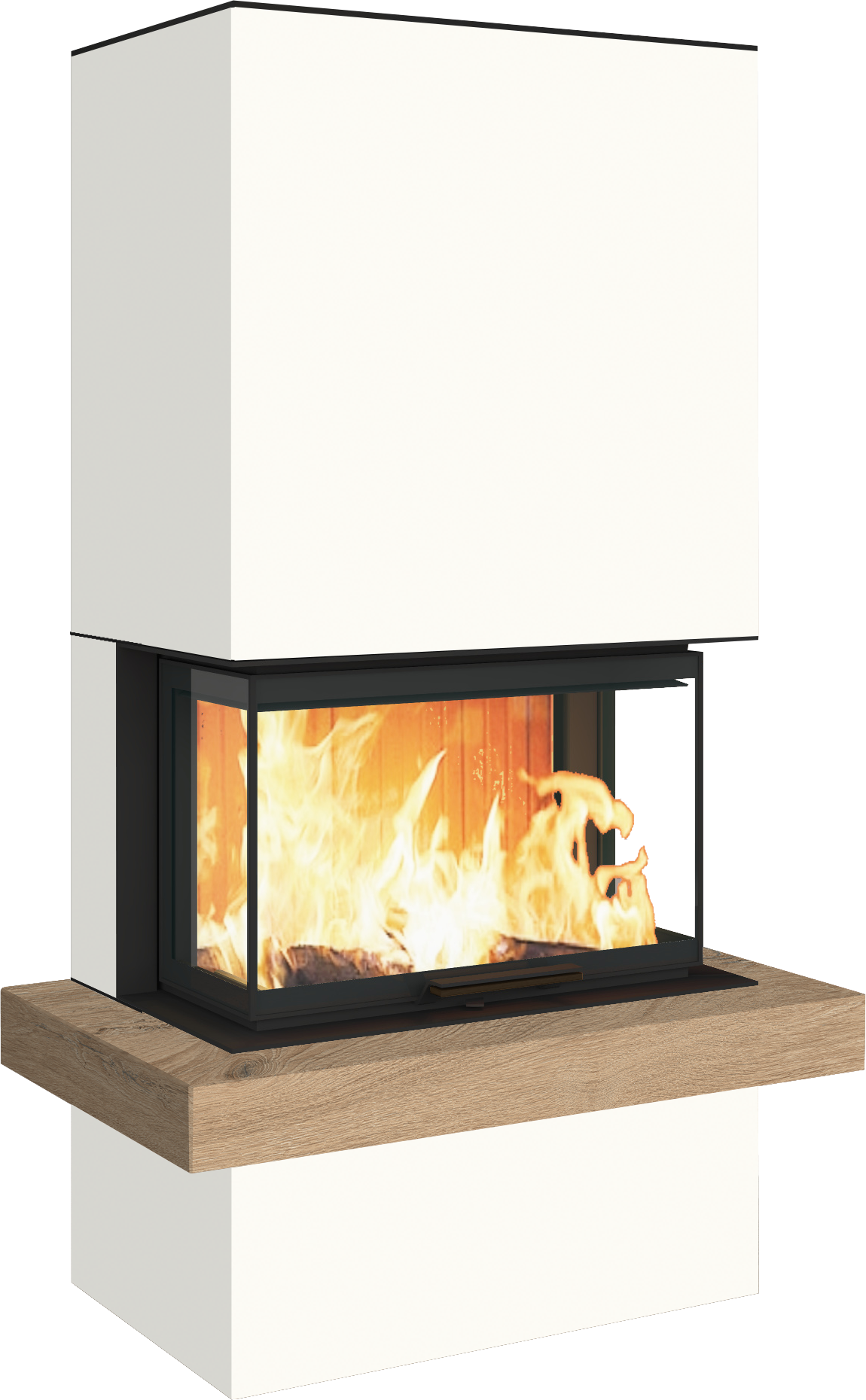 Neocube P24 FLR -Keramik Oberteil und Unterteil Bera Ice FF, Feuertisch Beren Black soft