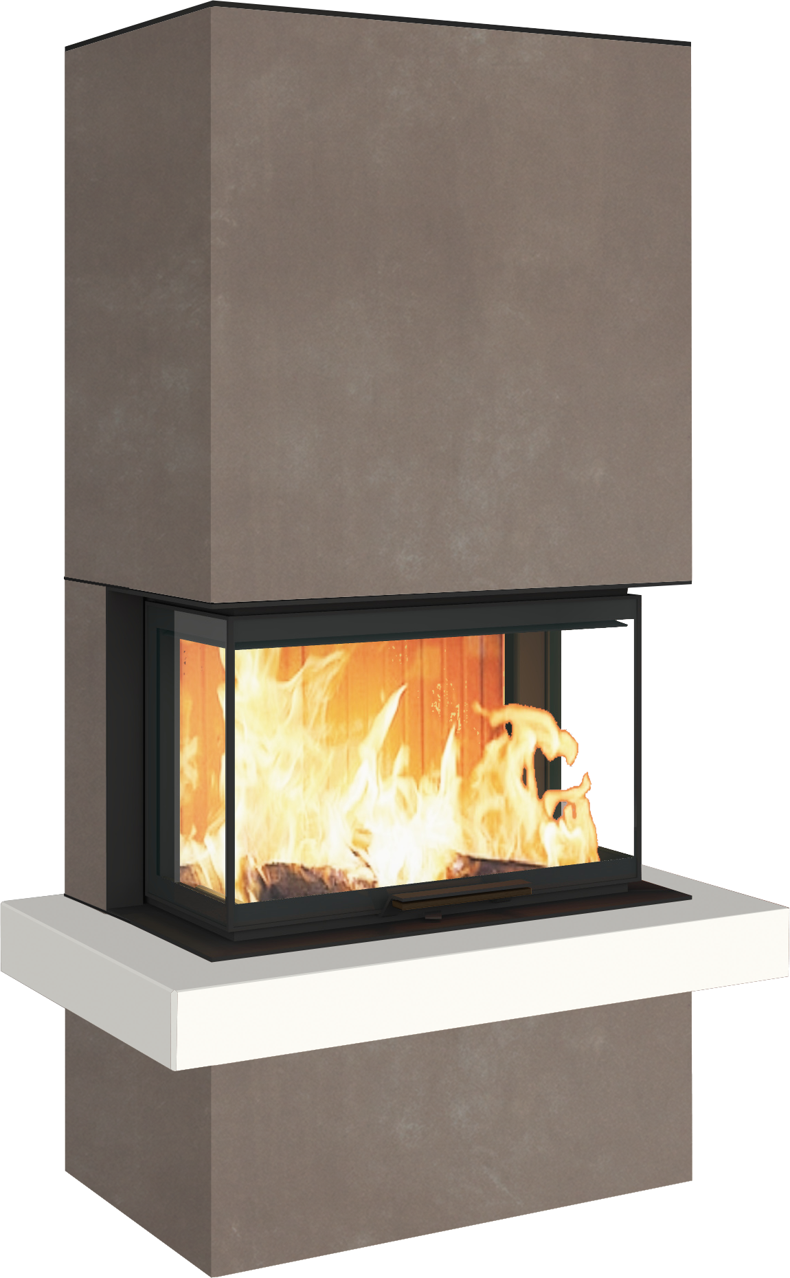 Neocube P24 FLR -Keramik Oberteil und Unterteil Bera Ice FF, Feuertisch Beren Black soft