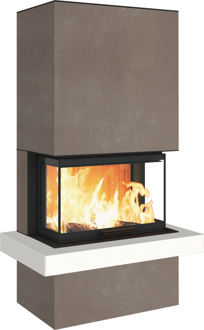 Neocube P24 FLR -Keramik Oberteil und Unterteil Bera Ice FF, Feuertisch Beren Black soft
