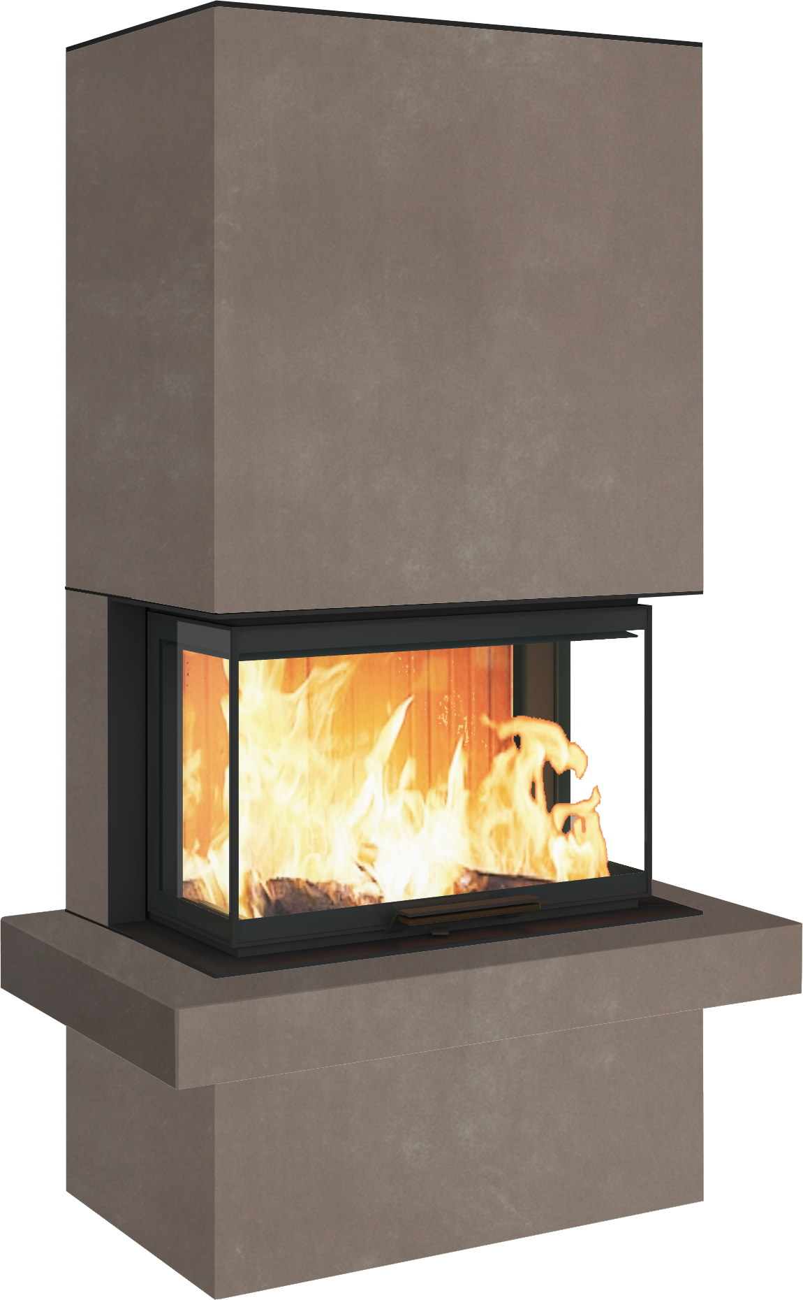 Neocube P24 FLR -Keramik Oberteil und Unterteil Bera Ice FF, Feuertisch Beren Black soft