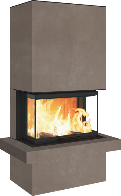 Neocube P24 FLR -Keramik Oberteil und Unterteil Bera Ice FF, Feuertisch Beren Black soft
