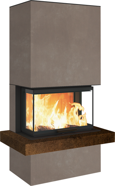 Neocube P24 FLR -Keramik Oberteil und Unterteil Bera Ice FF, Feuertisch Beren Black soft