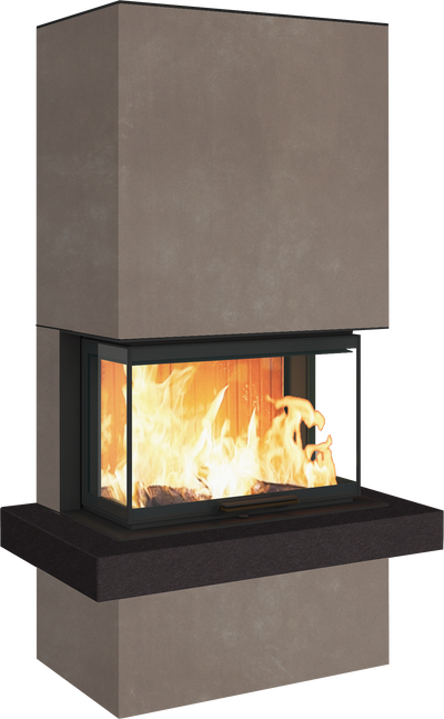 Neocube P24 FLR -Keramik Oberteil und Unterteil Bera Ice FF, Feuertisch Beren Black soft