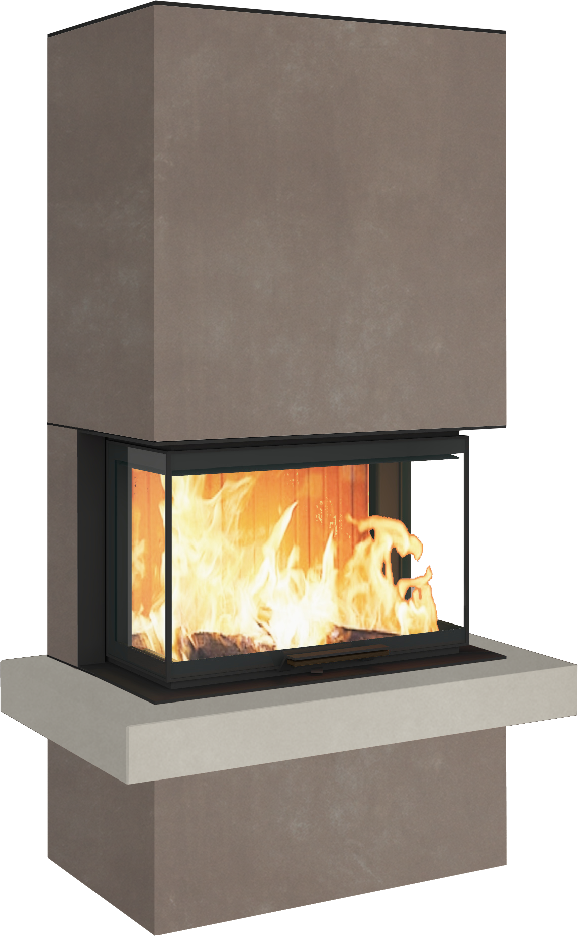 Neocube P24 FLR -Keramik Oberteil und Unterteil Bera Ice FF, Feuertisch Beren Black soft