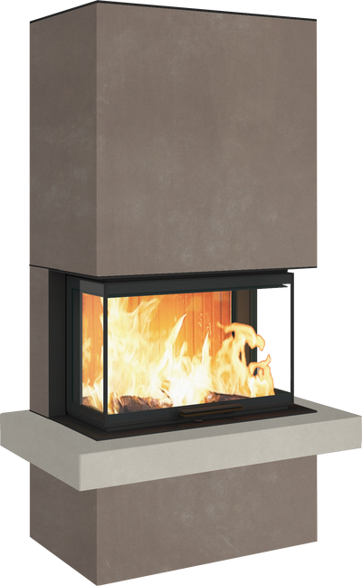 Neocube P24 FLR -Keramik Oberteil und Unterteil Bera Ice FF, Feuertisch Beren Black soft
