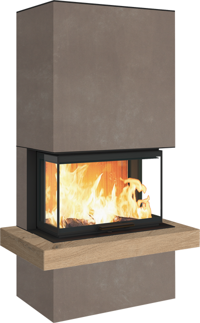 Neocube P24 FLR -Keramik Oberteil und Unterteil Bera Ice FF, Feuertisch Beren Black soft
