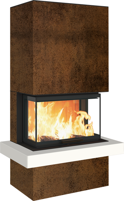 Neocube P24 FLR -Keramik Oberteil und Unterteil Bera Ice FF, Feuertisch Beren Black soft