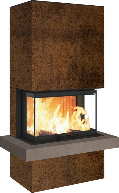 Neocube P24 FLR -Keramik Oberteil und Unterteil Bera Ice FF, Feuertisch Beren Black soft