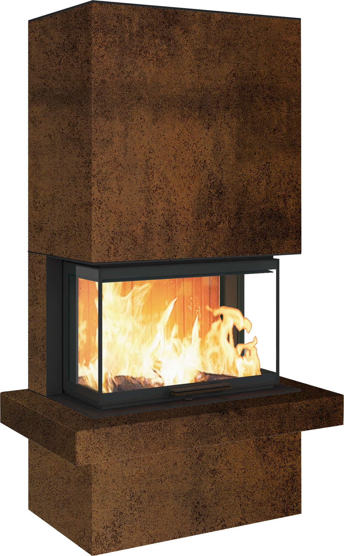 Neocube P24 FLR -Keramik Oberteil und Unterteil Bera Ice FF, Feuertisch Beren Black soft