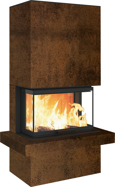 Neocube P24 FLR -Keramik Oberteil und Unterteil Bera Ice FF, Feuertisch Beren Black soft