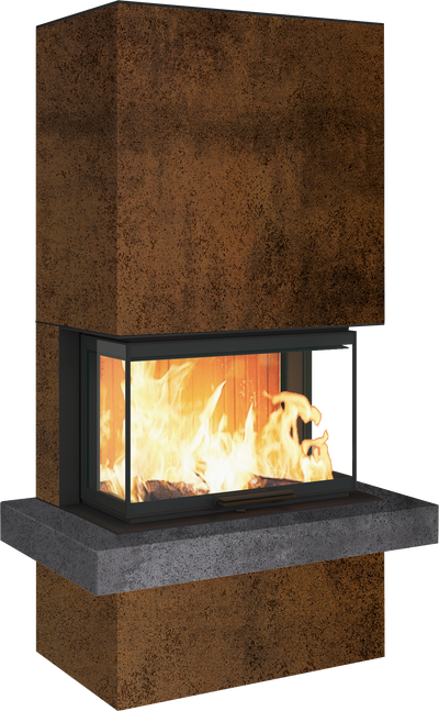 Neocube P24 FLR -Keramik Oberteil und Unterteil Bera Ice FF, Feuertisch Beren Black soft