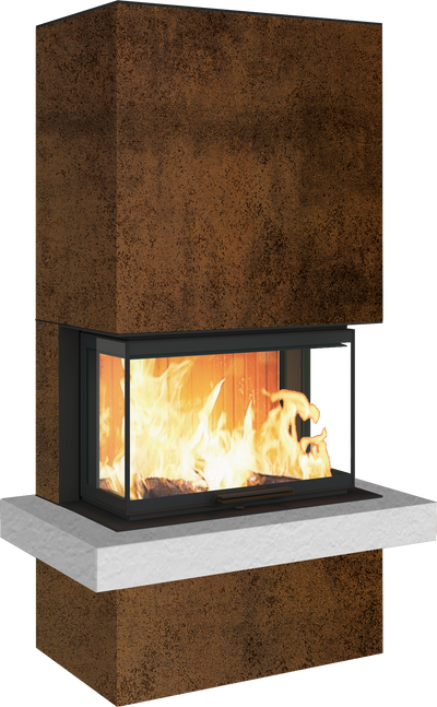 Neocube P24 FLR -Keramik Oberteil und Unterteil Bera Ice FF, Feuertisch Beren Black soft