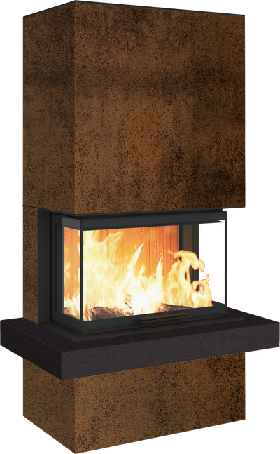 Neocube P24 FLR -Keramik Oberteil und Unterteil Bera Ice FF, Feuertisch Beren Black soft