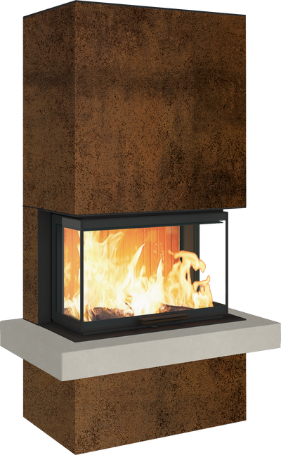Neocube P24 FLR -Keramik Oberteil und Unterteil Bera Ice FF, Feuertisch Beren Black soft
