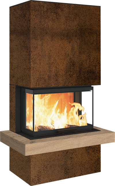 Neocube P24 FLR -Keramik Oberteil und Unterteil Bera Ice FF, Feuertisch Beren Black soft