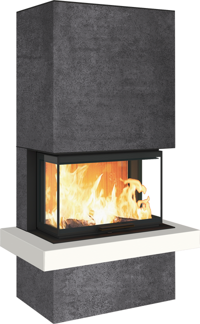Neocube P24 FLR -Keramik Oberteil und Unterteil Bera Ice FF, Feuertisch Beren Black soft