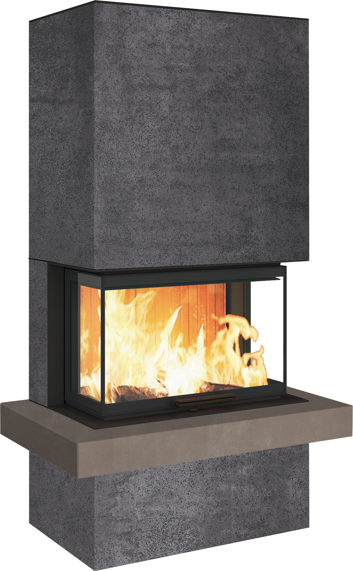 Neocube P24 FLR -Keramik Oberteil und Unterteil Bera Ice FF, Feuertisch Beren Black soft