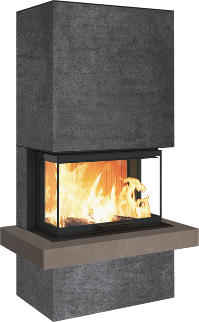 Neocube P24 FLR -Keramik Oberteil und Unterteil Bera Ice FF, Feuertisch Beren Black soft