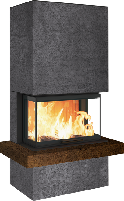 Neocube P24 FLR -Keramik Oberteil und Unterteil Bera Ice FF, Feuertisch Beren Black soft