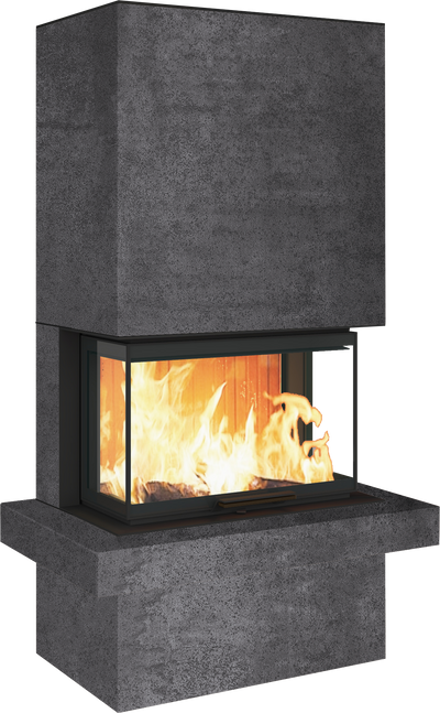 Neocube P24 FLR -Keramik Oberteil und Unterteil Bera Ice FF, Feuertisch Beren Black soft