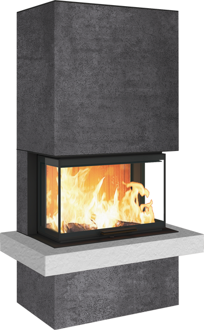 Neocube P24 FLR -Keramik Oberteil und Unterteil Bera Ice FF, Feuertisch Beren Black soft