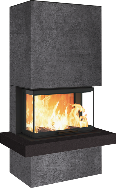 Neocube P24 FLR -Keramik Oberteil und Unterteil Bera Ice FF, Feuertisch Beren Black soft