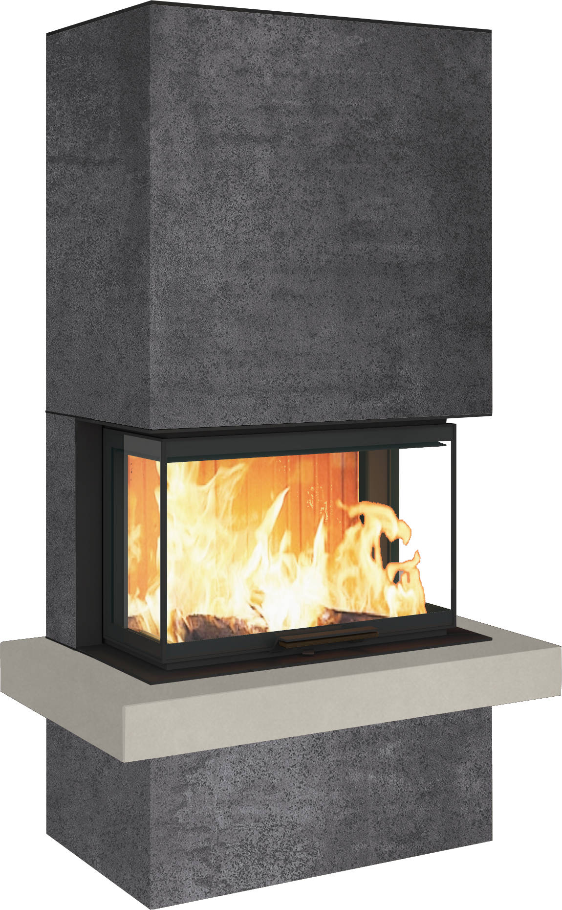 Neocube P24 FLR -Keramik Oberteil und Unterteil Bera Ice FF, Feuertisch Beren Black soft