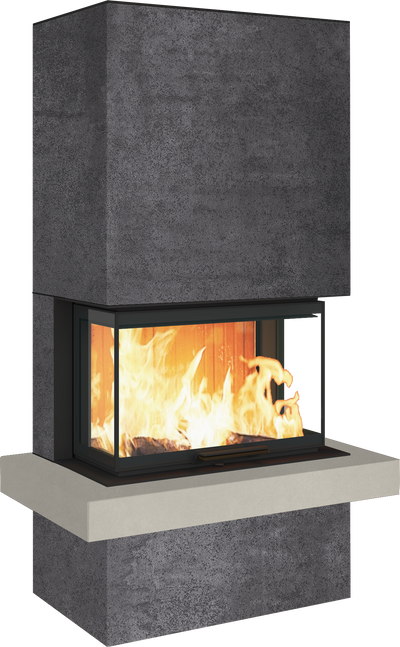 Neocube P24 FLR -Keramik Oberteil und Unterteil Bera Ice FF, Feuertisch Beren Black soft