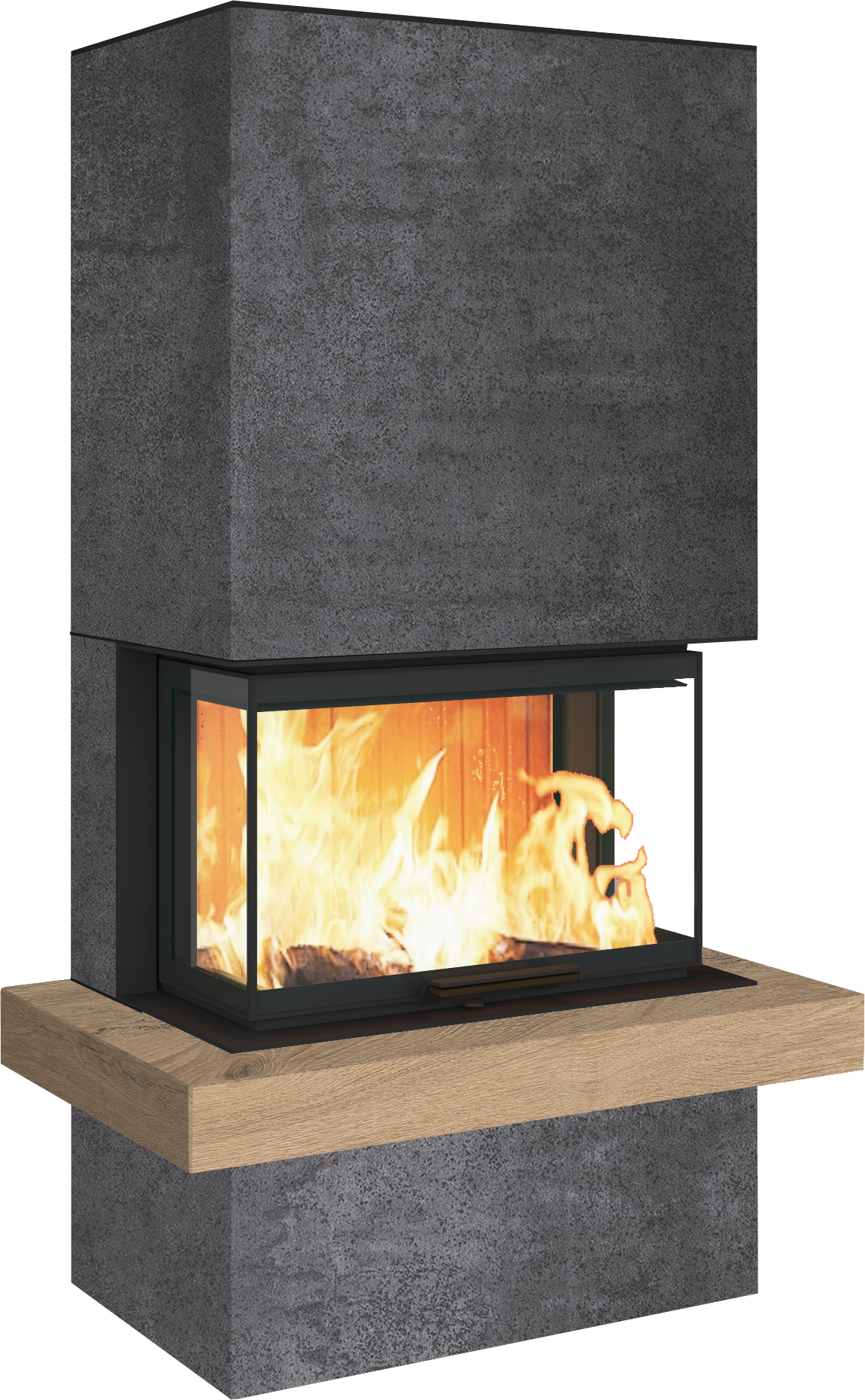 Neocube P24 FLR -Keramik Oberteil und Unterteil Bera Ice FF, Feuertisch Beren Black soft