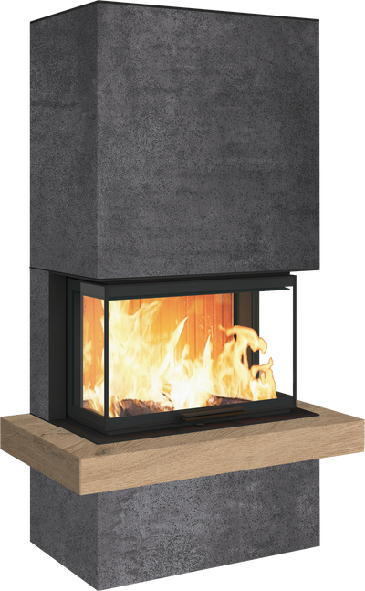 Neocube P24 FLR -Keramik Oberteil und Unterteil Bera Ice FF, Feuertisch Beren Black soft