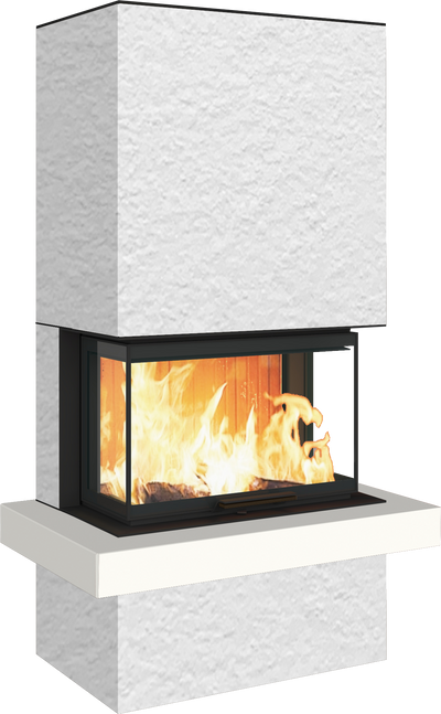 Neocube P24 FLR -Keramik Oberteil und Unterteil Bera Ice FF, Feuertisch Beren Black soft