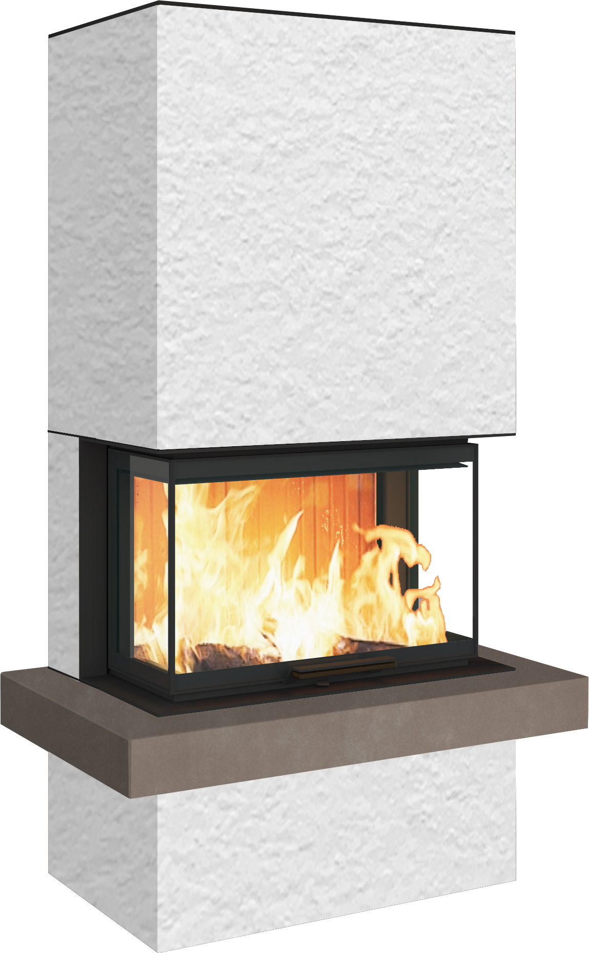 Neocube P24 FLR -Keramik Oberteil und Unterteil Bera Ice FF, Feuertisch Beren Black soft