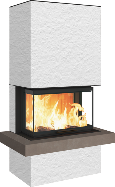 Neocube P24 FLR -Keramik Oberteil und Unterteil Bera Ice FF, Feuertisch Beren Black soft