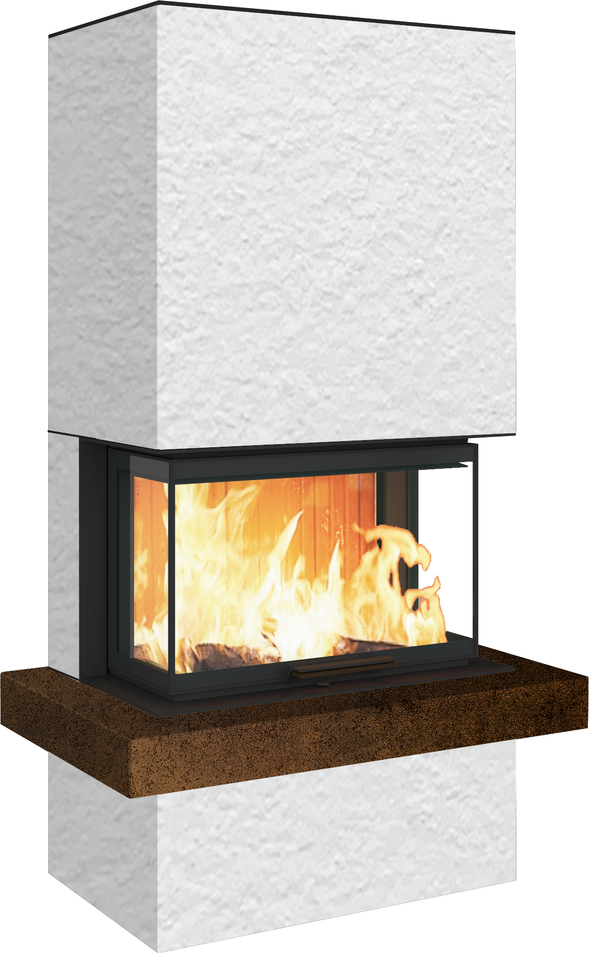 Neocube P24 FLR -Keramik Oberteil und Unterteil Bera Ice FF, Feuertisch Beren Black soft