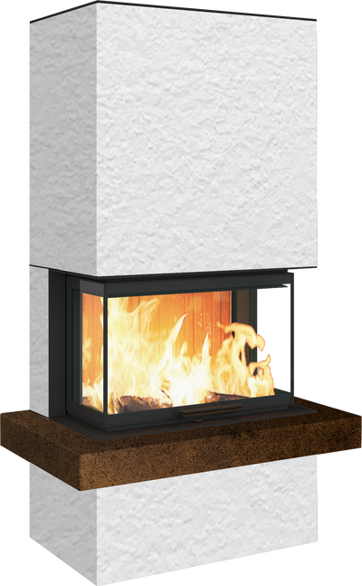 Neocube P24 FLR -Keramik Oberteil und Unterteil Bera Ice FF, Feuertisch Beren Black soft