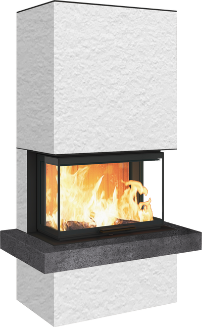 Neocube P24 FLR -Keramik Oberteil und Unterteil Bera Ice FF, Feuertisch Beren Black soft