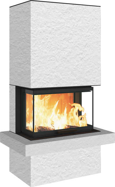 Neocube P24 FLR -Keramik Oberteil und Unterteil Bera Ice FF, Feuertisch Beren Black soft