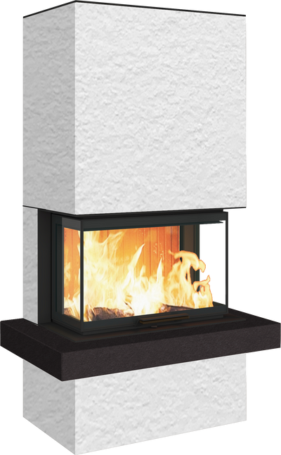 Neocube P24 FLR -Keramik Oberteil und Unterteil Bera Ice FF, Feuertisch Beren Black soft