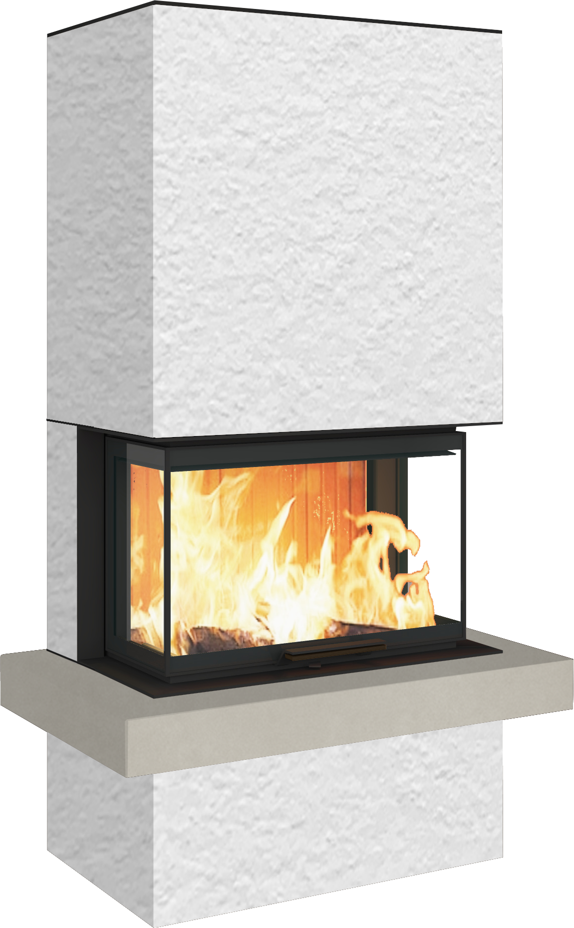Neocube P24 FLR -Keramik Oberteil und Unterteil Bera Ice FF, Feuertisch Beren Black soft