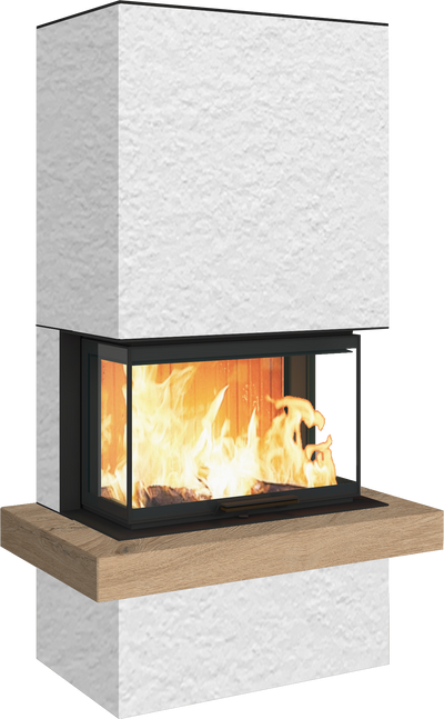 Neocube P24 FLR -Keramik Oberteil und Unterteil Bera Ice FF, Feuertisch Beren Black soft