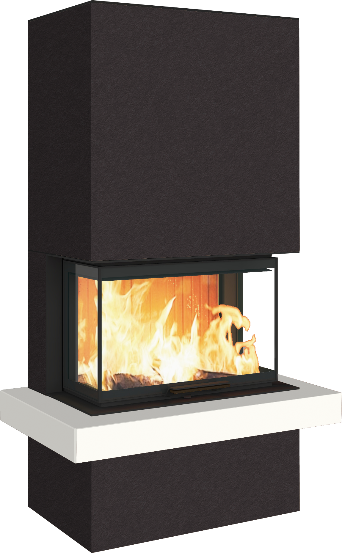 Neocube P24 FLR -Keramik Oberteil und Unterteil Bera Ice FF, Feuertisch Beren Black soft