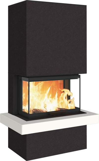 Neocube P24 FLR -Keramik Oberteil und Unterteil Bera Ice FF, Feuertisch Beren Black soft